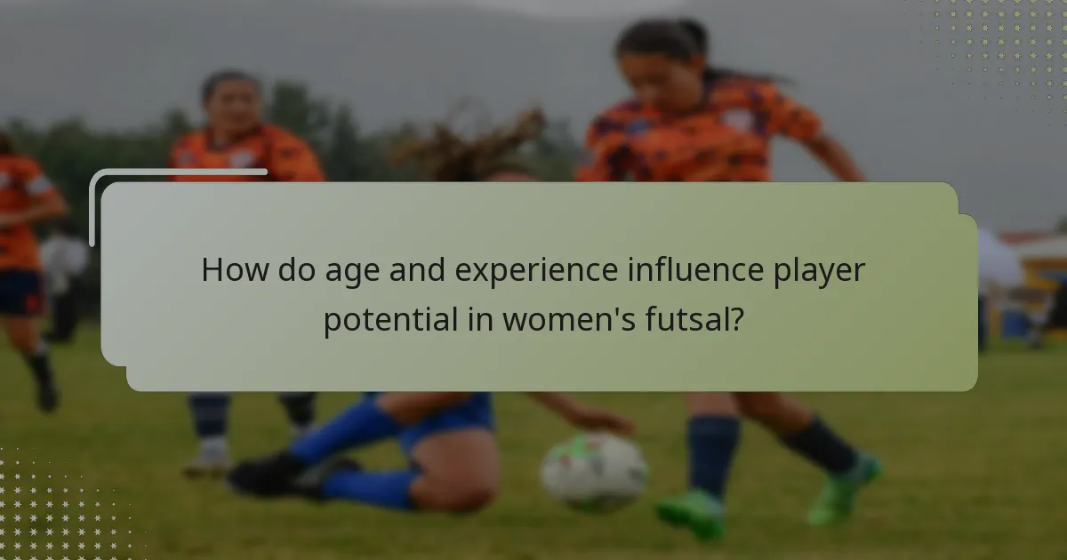 How do age and experience influence player potential in women's futsal?