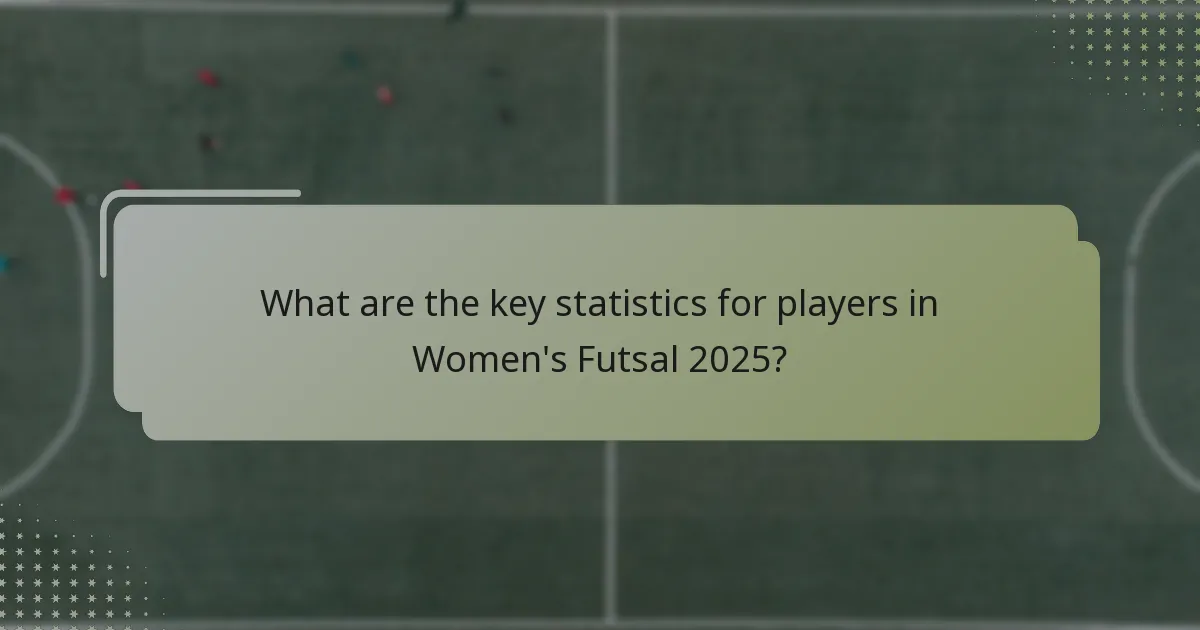 What are the key statistics for players in Women's Futsal 2025?